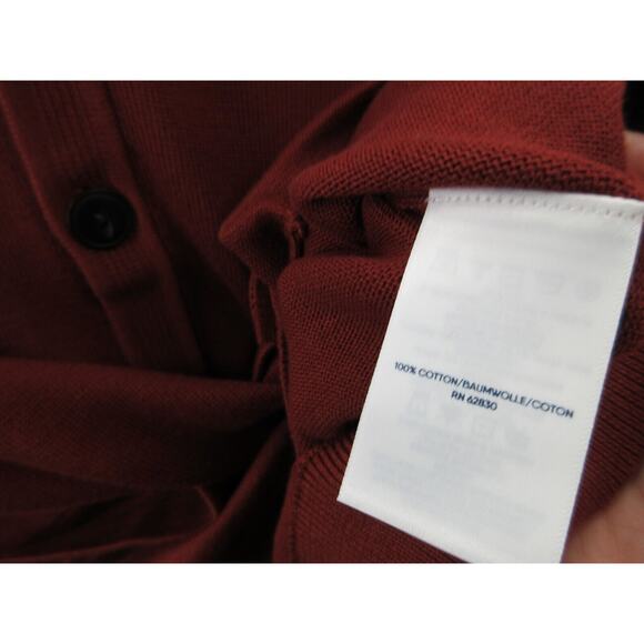 NWT Lands End Cardigan Mens Large Brown Supima Cotton Sweater Button Up Adult - Picture 7 of 14